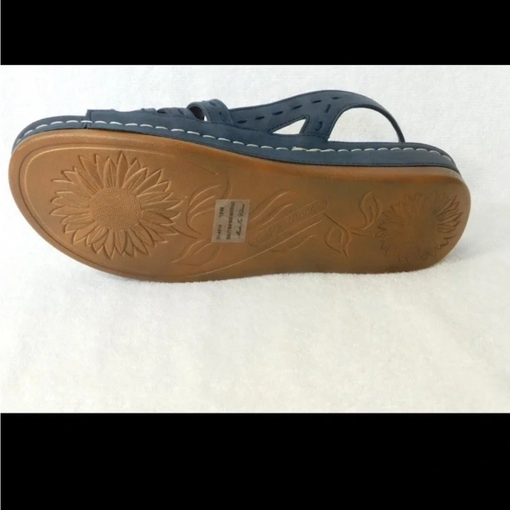 Easy Street Adjustable Strap Sandals Kehlani Navy Size 8